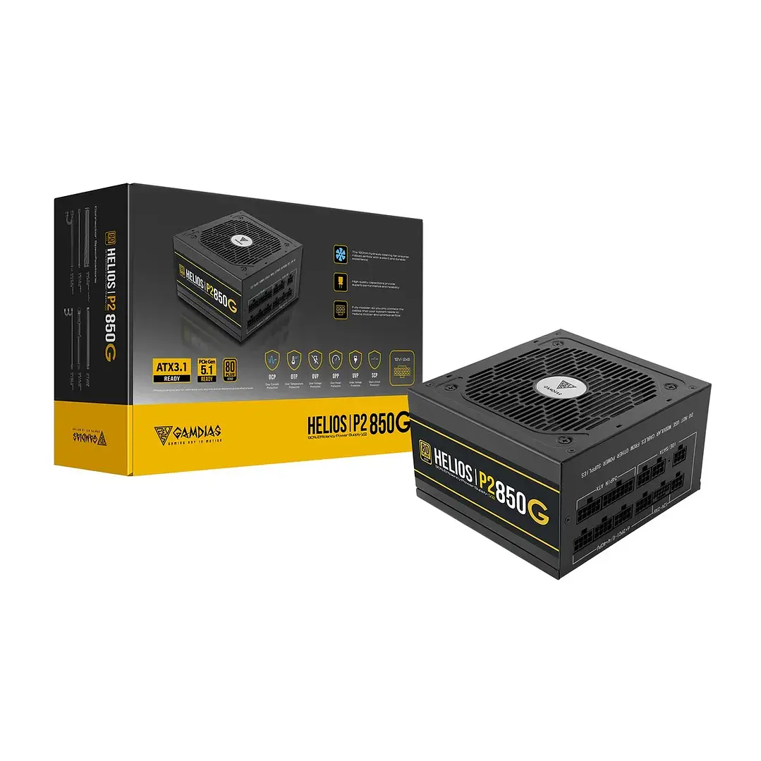 Fuente de Poder | Gamdias Helios P2-850G V2 | 850W | 80 Plus Gold 1