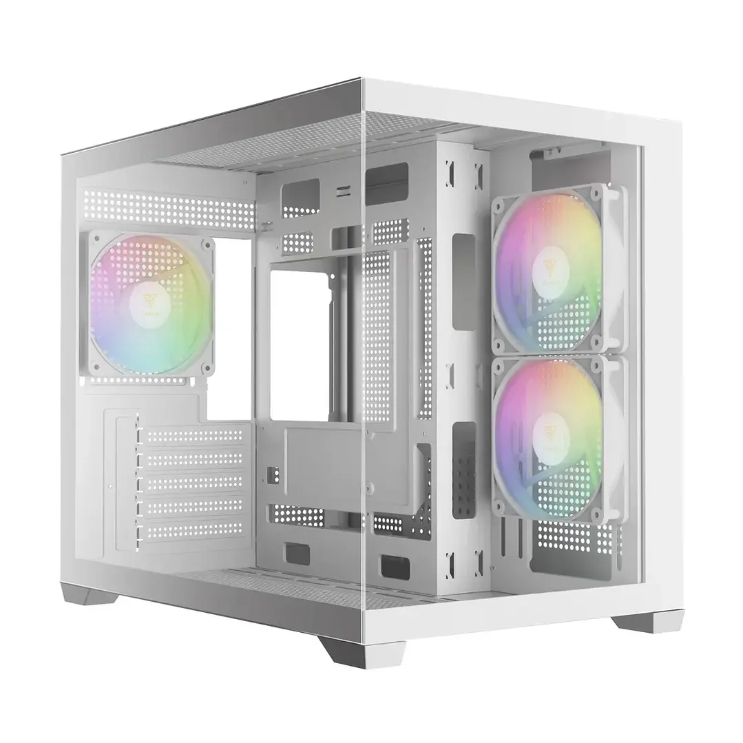 Gabinete | Gamdias Aura GC10M V2 WH ARGB | Micro-ATX | 3 ventiladores ARGB 1