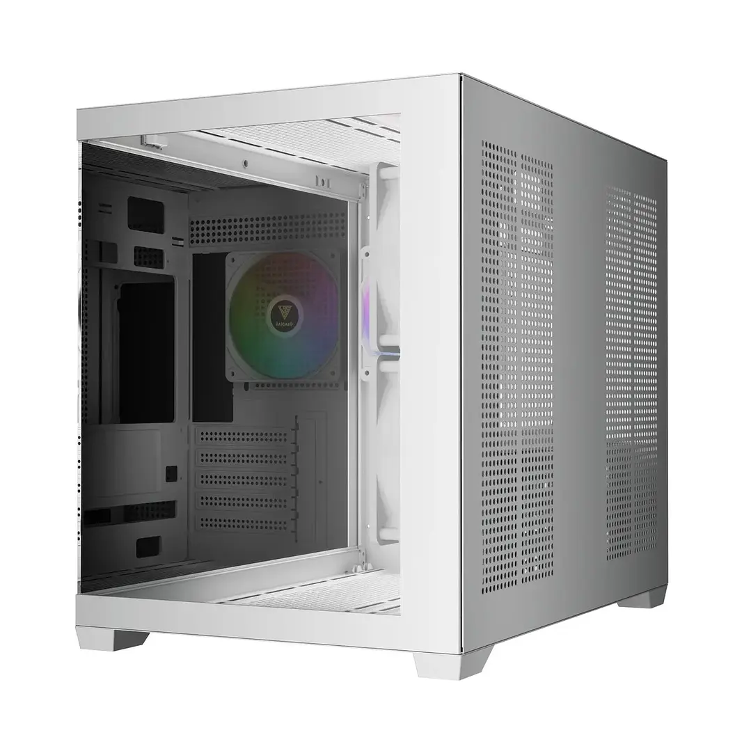 Gabinete | Gamdias Aura GC10M V2 WH ARGB | Micro-ATX | 3 ventiladores ARGB 4