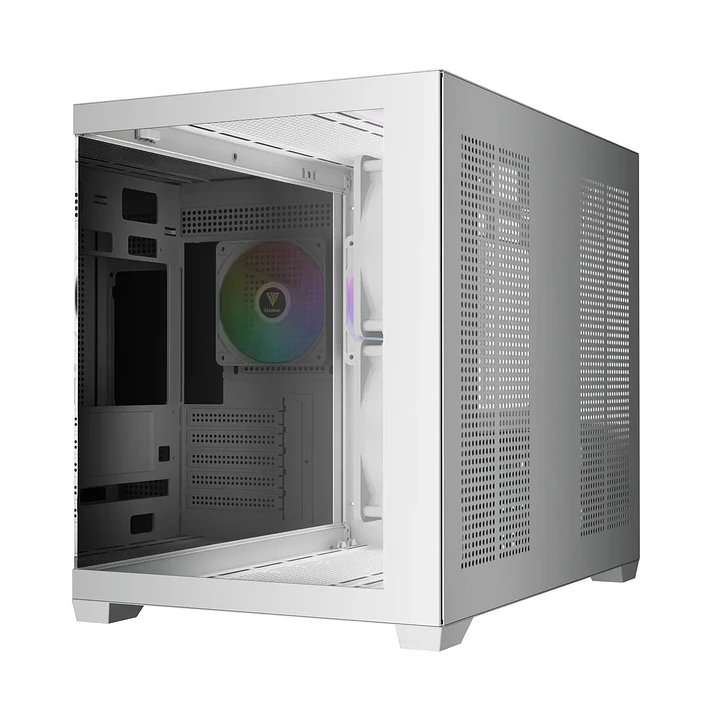 Gabinete | Gamdias Aura GC10M V2 WH ARGB | Micro-ATX | 3 ventiladores ARGB 4