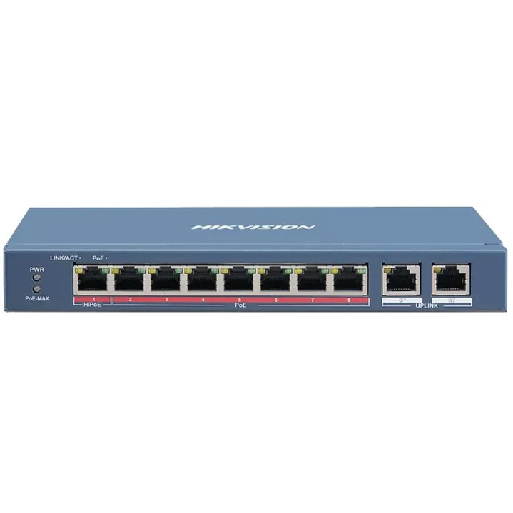 Switch PoE | Hikvision DS-3E0310HP-E | 8 puertos PoE | 2 uplink Gigabit 1