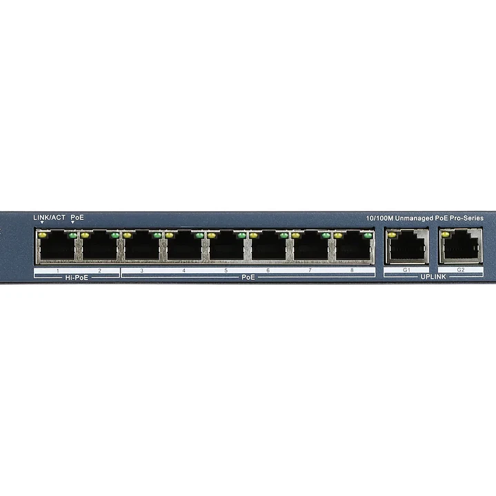 Switch PoE | Hikvision DS-3E0310HP-E | 8 puertos PoE | 2 uplink Gigabit 2