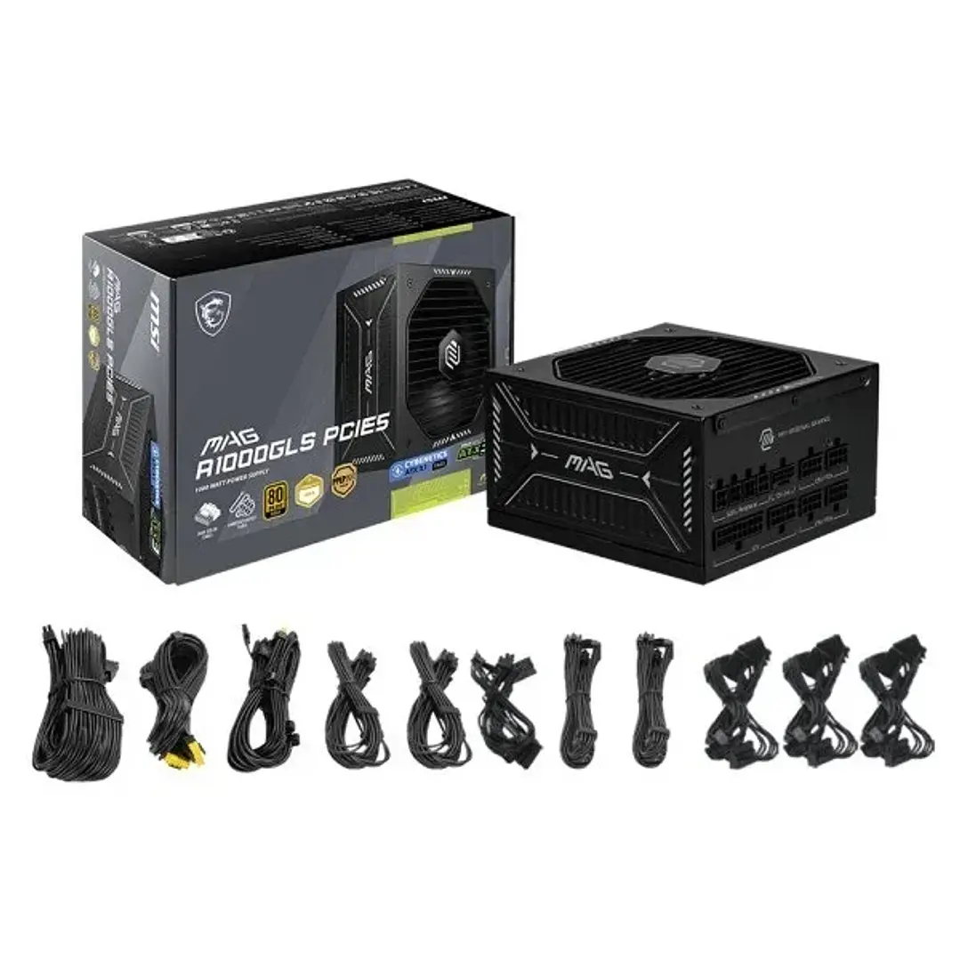 Fuente de Poder | MSI MAG A1000GLS PCIE5 | 1000W | 80 PLUS Gold 1