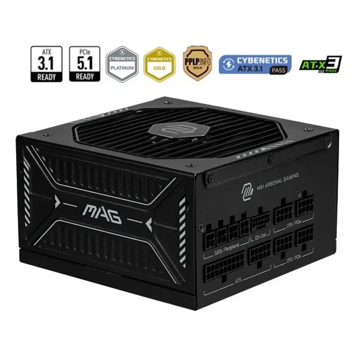 Fuente de Poder | MSI MAG A1000GLS PCIE5 | 1000W | 80 PLUS Gold 2
