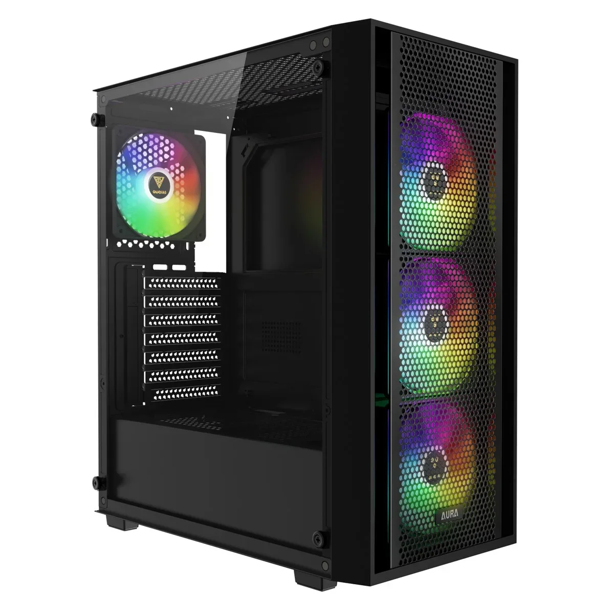 Gabinete | Gamdias Aura GC2 Elite ARGB | Mid Tower | 4 ventiladores ARGB
