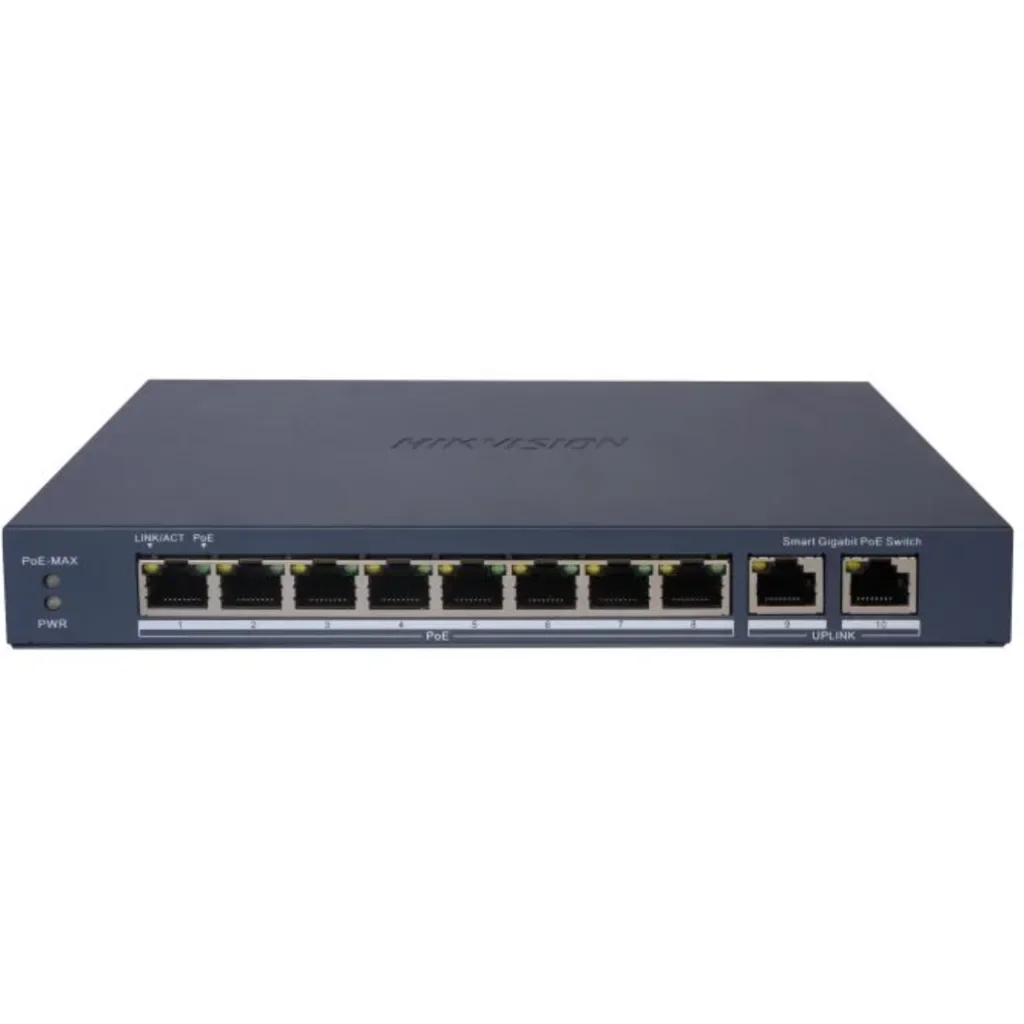 Switch | Hikvision DS-3E1510P-EI V2 | 8 puertos PoE Gigabit | 110 W