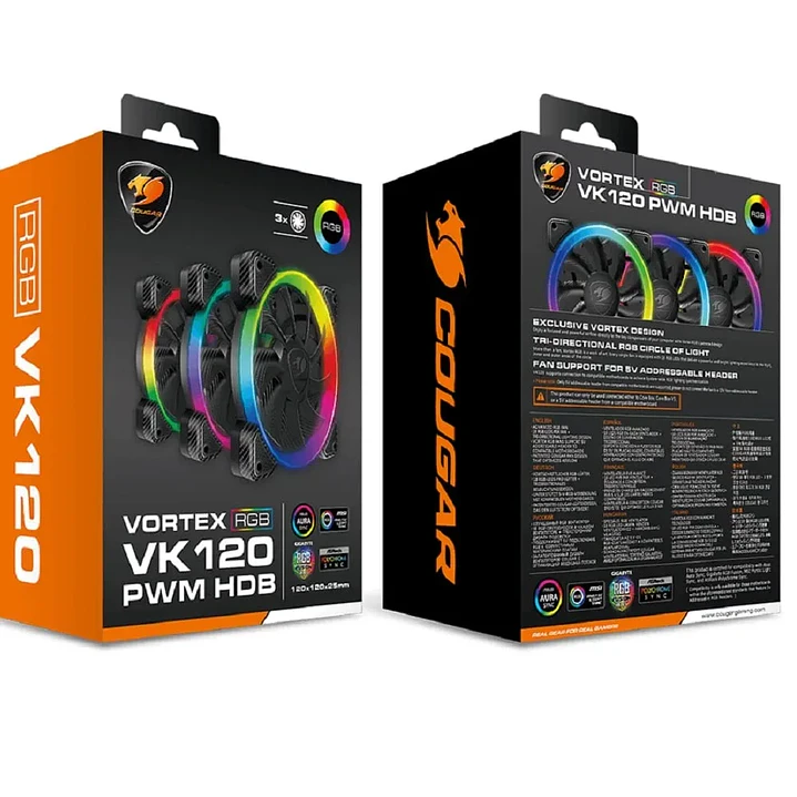 Ventilador de gabinete | Vortex VX120 | Kit 3 unidades | ARGB 120 mm 1