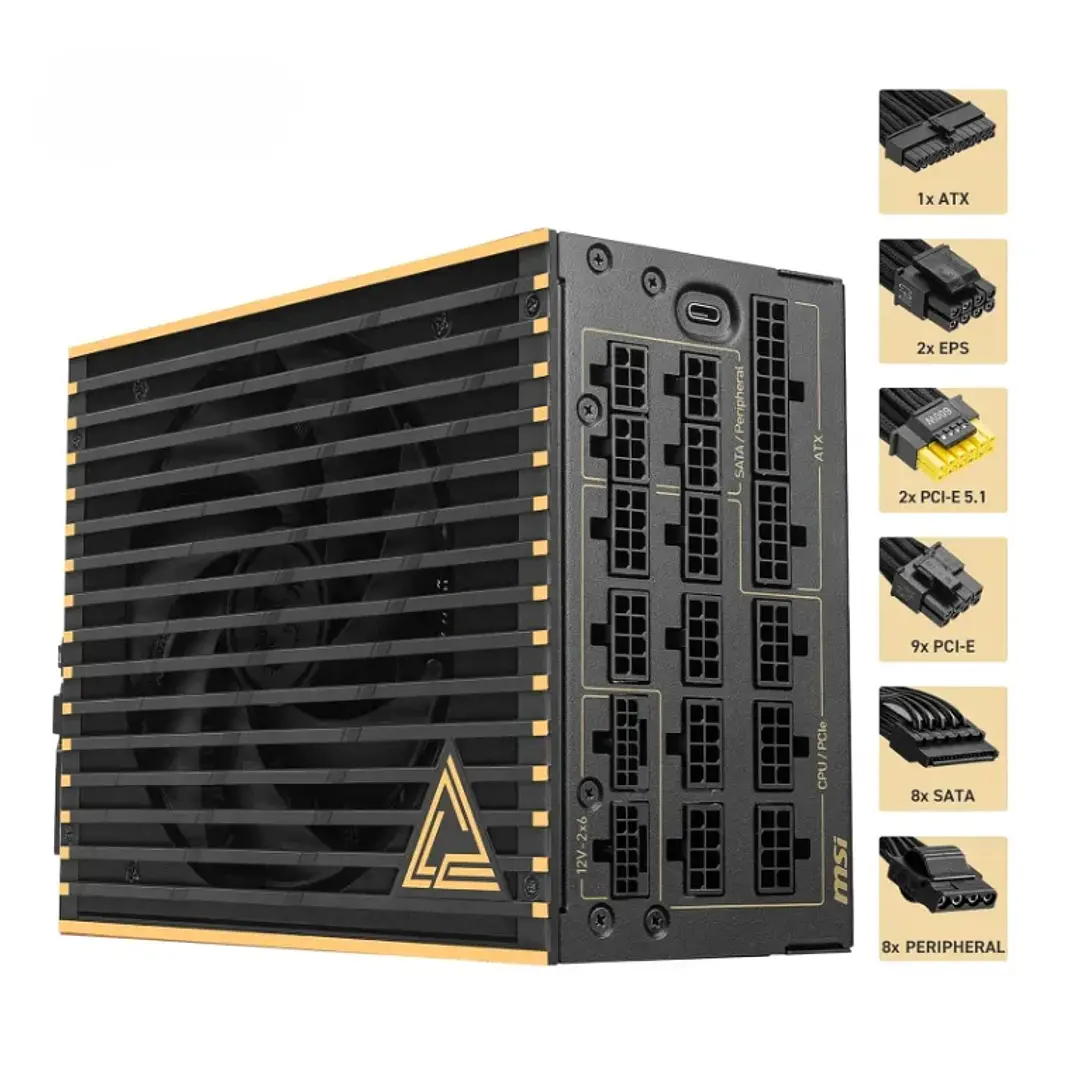 Fuente de Poder | MSI MEG Ai1600T PCIE5 | 1600W | 80 PLUS Titanium 4