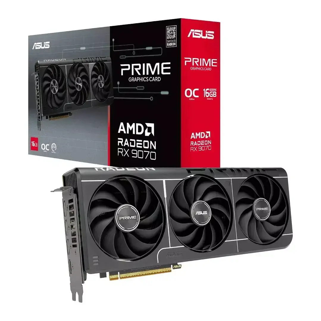Tarjeta gráfica | ASUS PRIME Radeon RX 9070 EVO OC | 16 GB GDDR6 | Triple ventilador 1
