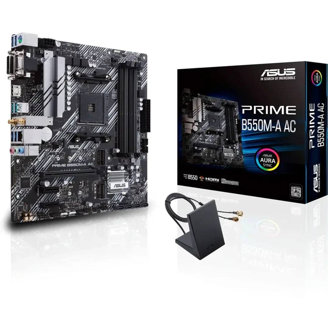 Placa Madre | Asus Prime B550M-A AC | AM4 | B550 | 4x DDR4 y Wi-Fi 5 1