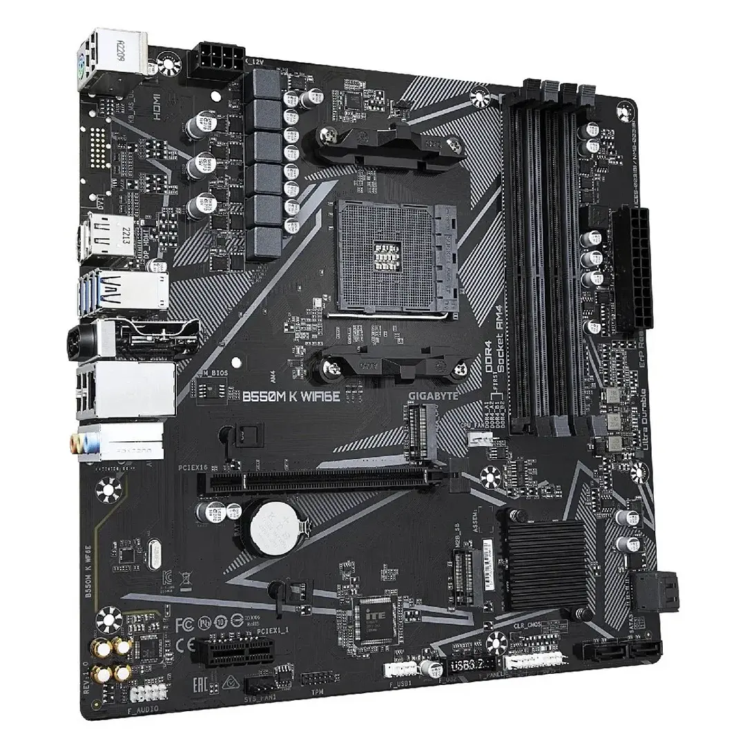 Placa Madre | Gigabyte B550M K WIFI6E | AM4 | AMD B550 | 4x DDR4/Wi‑Fi 6E 2