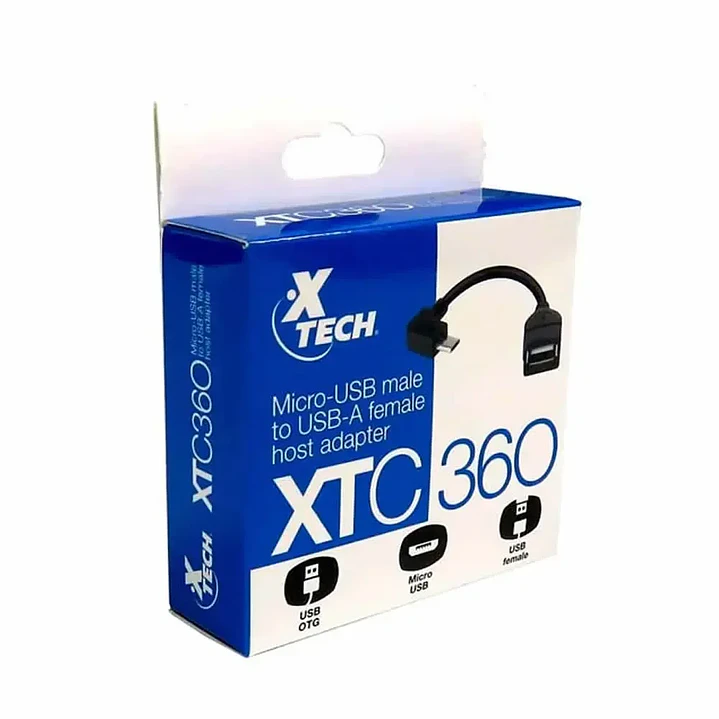 Adaptador OTG | Xtech XTC-360 | Micro-USB macho a USB-A hembra | 13,5 cm 1
