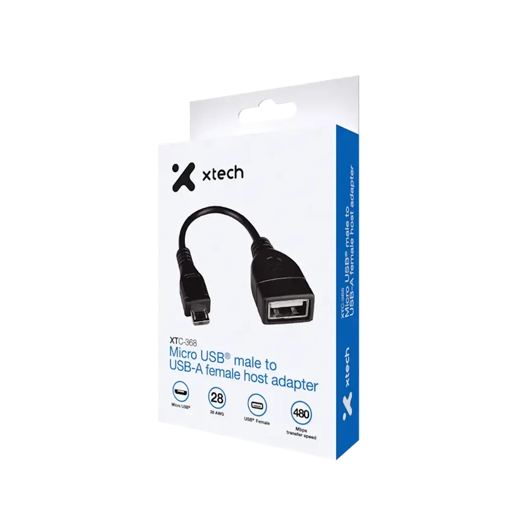 Adaptador OTG | Xtech XTC-368 | Micro-USB a USB-A | USB 2.0 1