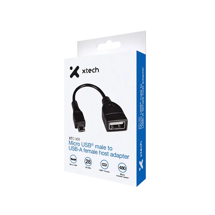 Adaptador OTG | Xtech XTC-368 | Micro-USB a USB-A | USB 2.0 1