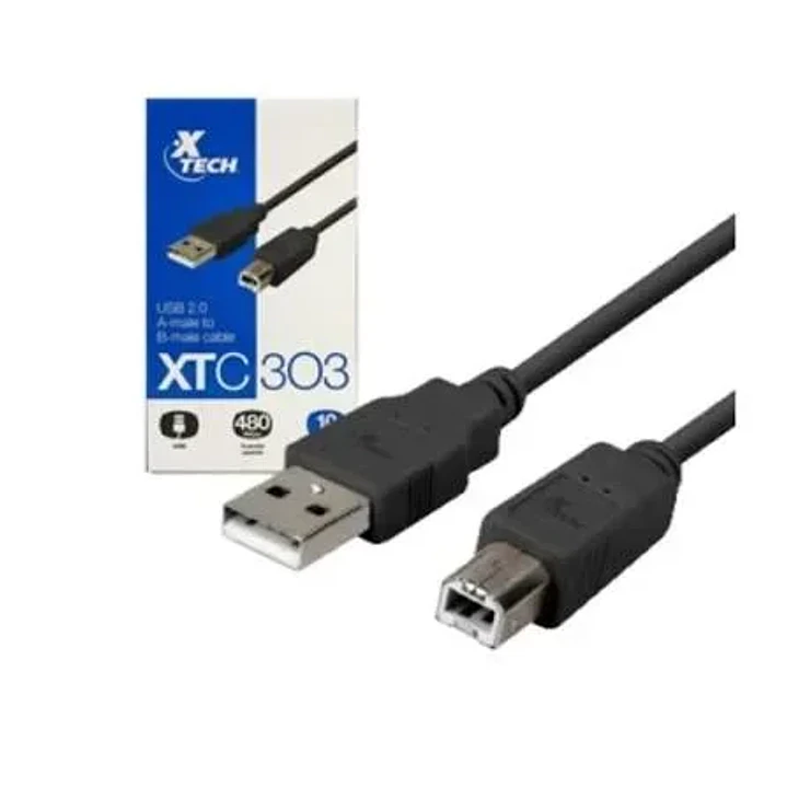 Cable de impresora USB 2.0 | Xtech XTC-303 | 3 metros | Tipo A a Tipo B 1