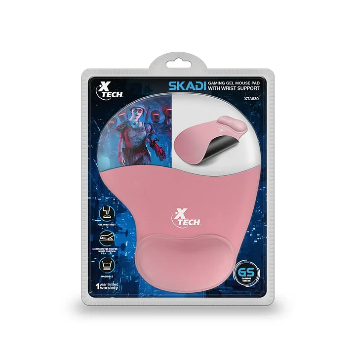 Mousepad | Xtech Skadi Rosado XTA-530 | Reposamuñecas de gel 1
