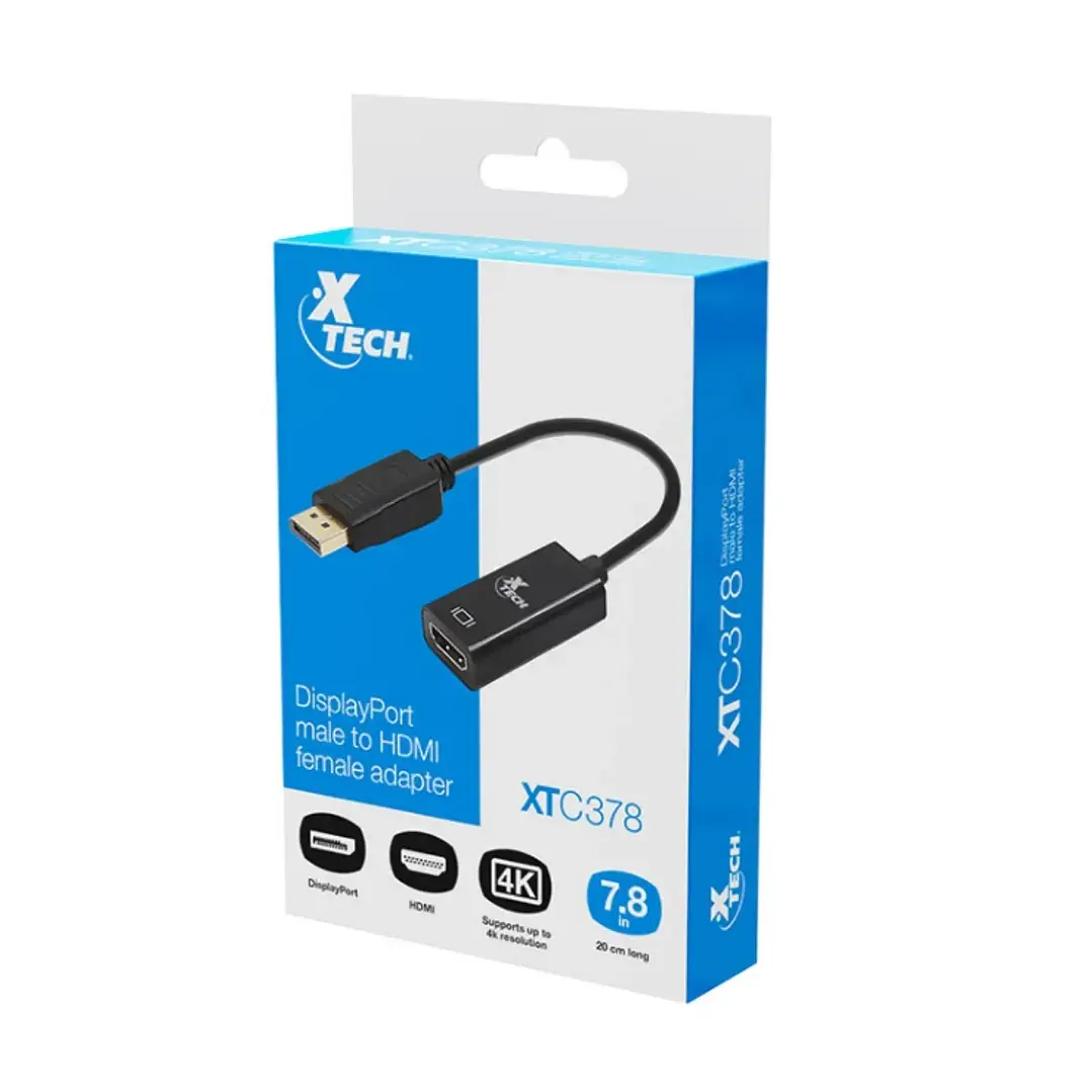 Adaptador DisplayPort a HDMI | Xtech XTC-378 | 4K a 30 Hz | Unidireccional 1