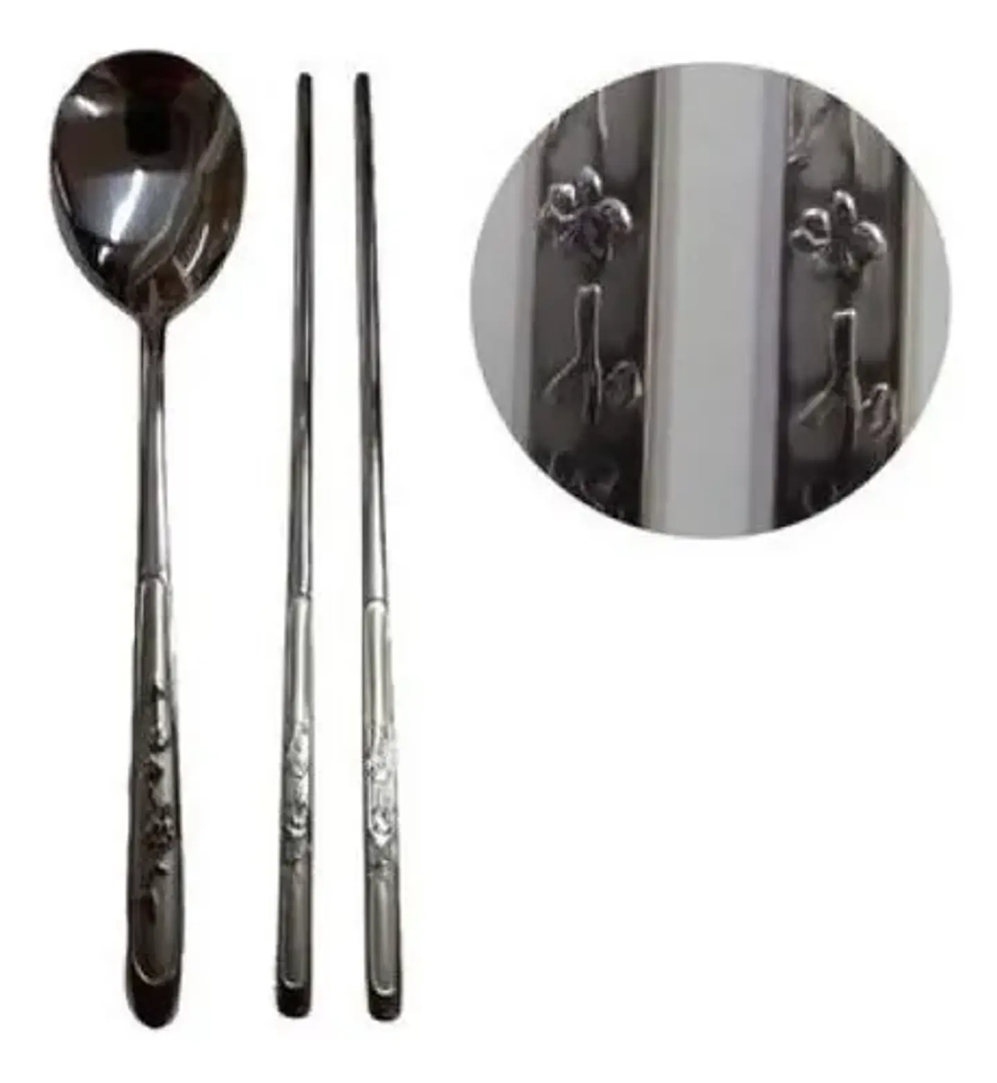 Palillos + Cuchara (Acero Inoxidable)  1
