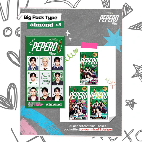 Pepero x Stray Kids - Almendra (Grande)