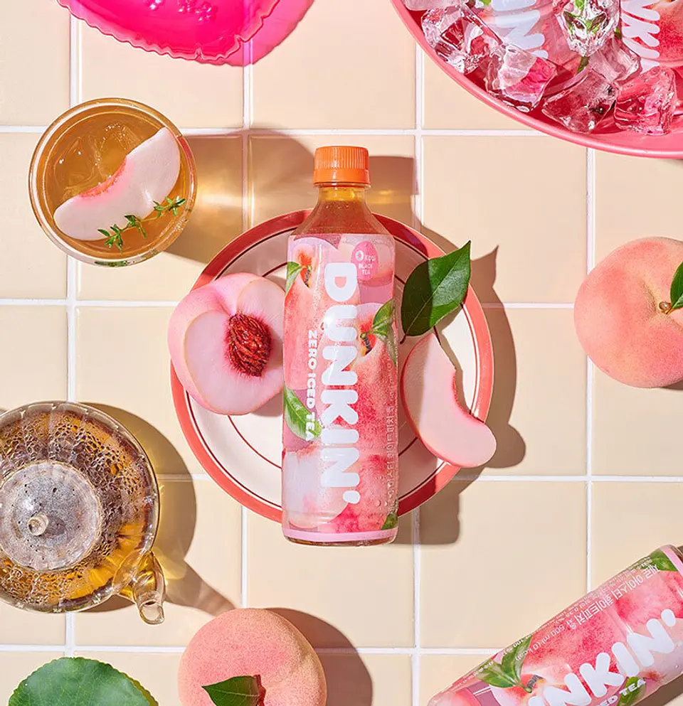 Dunkin' Zero Iced Tea durazno blanco 3