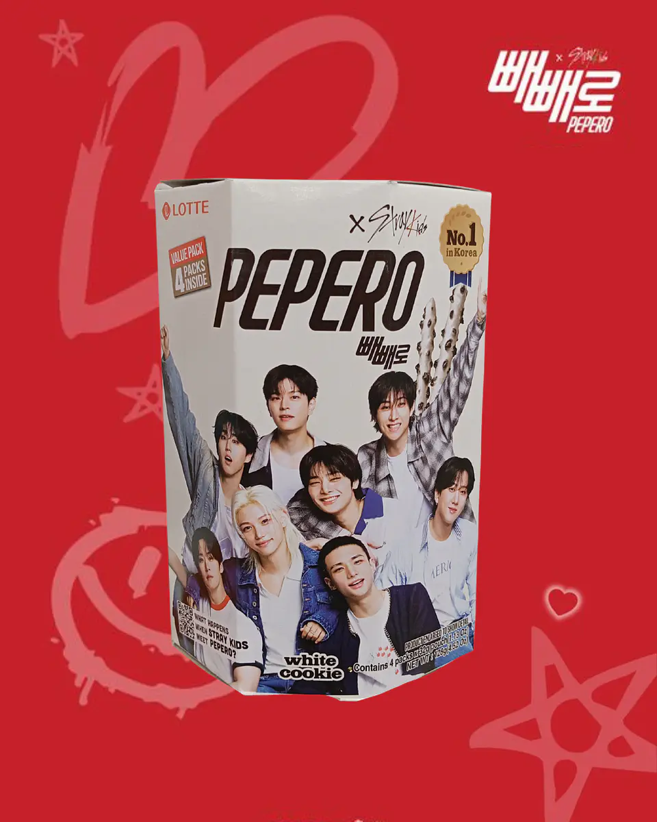 Pepero x Stray Kids - Hexágono White Cookie  1