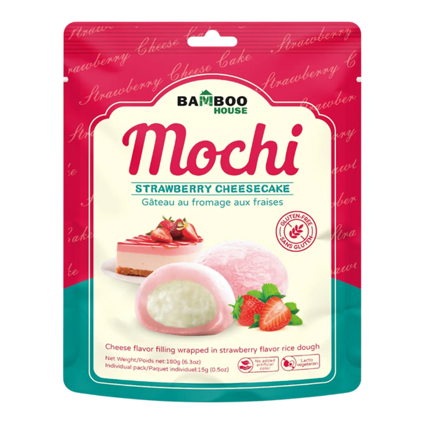 Mochi sabor cheesecake de frutilla (Bamboo House) 1