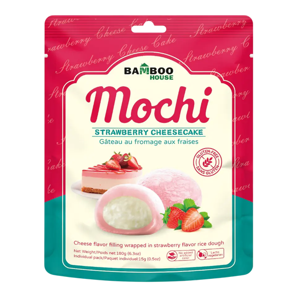 Mochi sabor cheesecake de frutilla (Bamboo House) 1