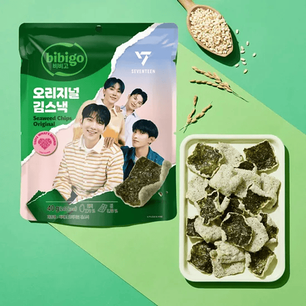 Bibigo x Seventeen Chips de alga sabor original  2