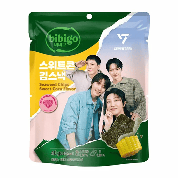 Bibigo x Seventeen Chips de alga sabor choclo 1
