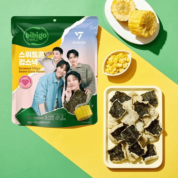 Bibigo x Seventeen Chips de alga sabor choclo 2