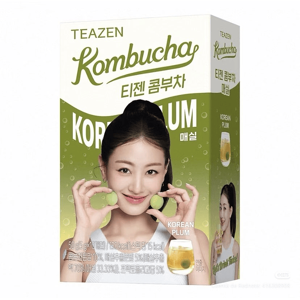 TEAZEN X TWICE Kombucha ciruela verde (Caja)