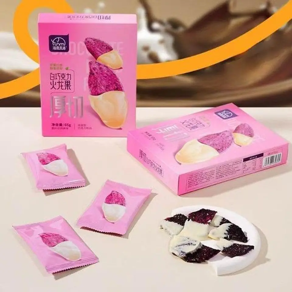 Pitahaya deshidratada con chocolate blanco 2