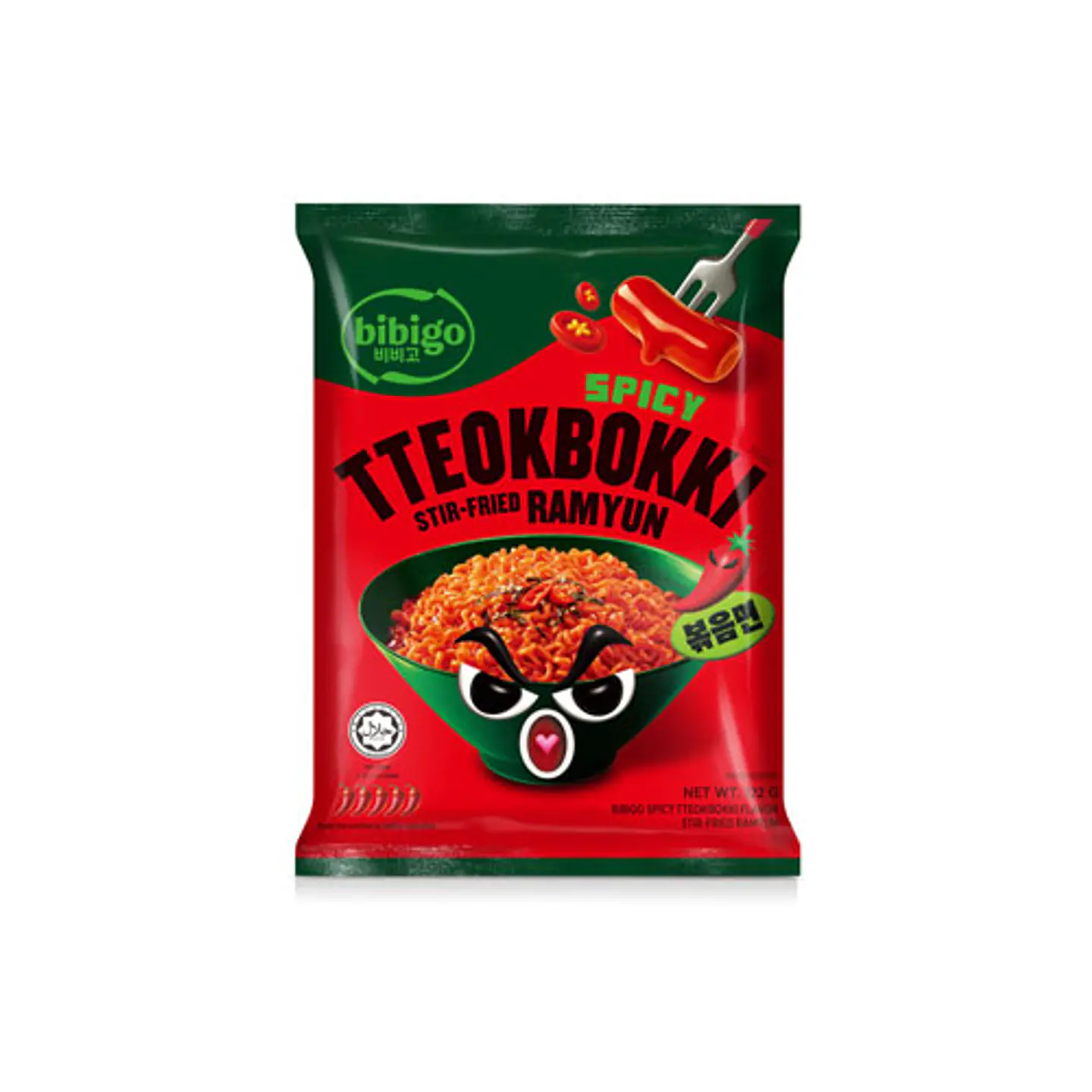 Fideos sabor tteokbokki picante (Bibigo) 1