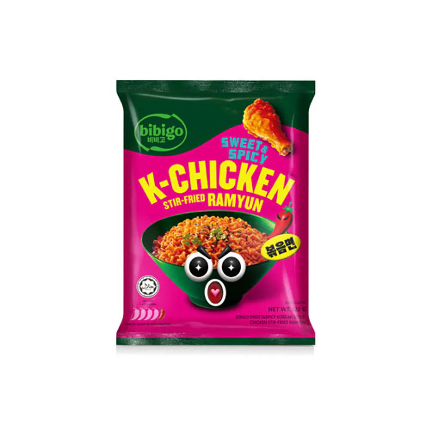 Fideos sabor pollo frito coreano (Bibigo) 1