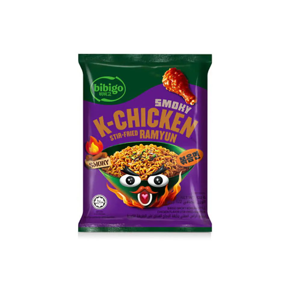 Fideos sabor pollo ahumado (Bibigo) 1