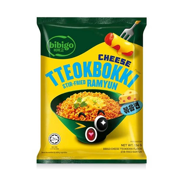 Fideos sabor tteokbokki de queso (Bibigo)