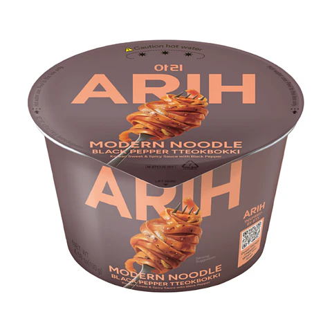 ARIH Fideos sabor tteokbokki y pimienta (Vaso grande)