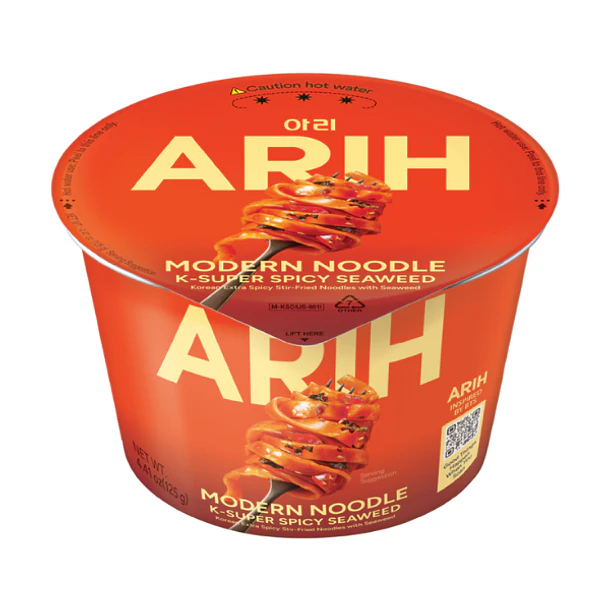 ARIH Fideos sabor alga extra picante (Vaso grande)