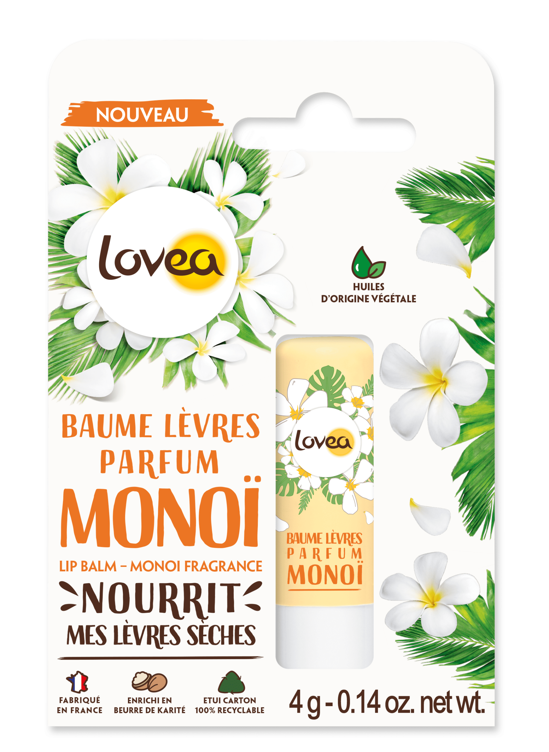 Bálsamo de labios aroma Monoï – con manteca de Karite