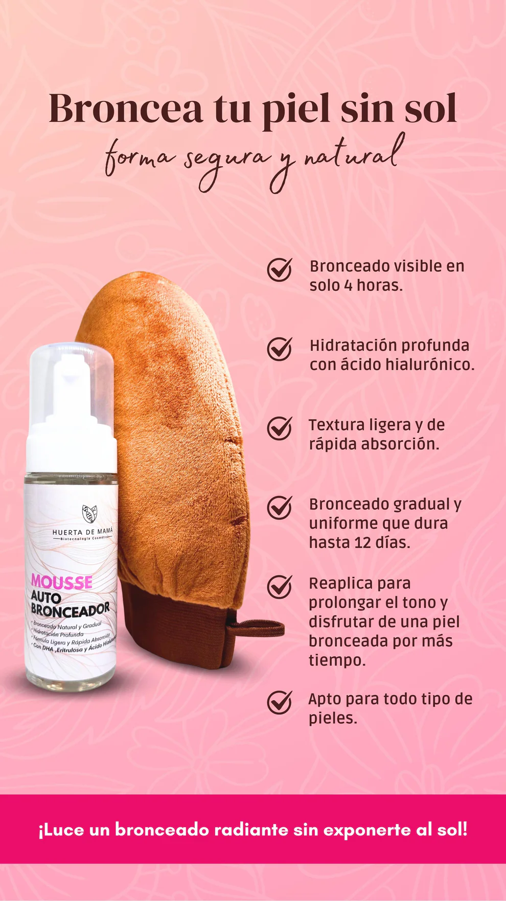 Mousse Autobronceante. Huerta de Mamá
