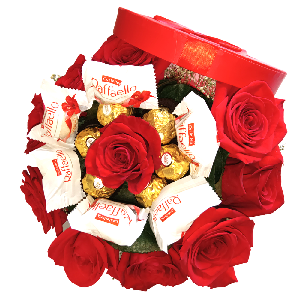 Caixa de Flores com Chocolates 2