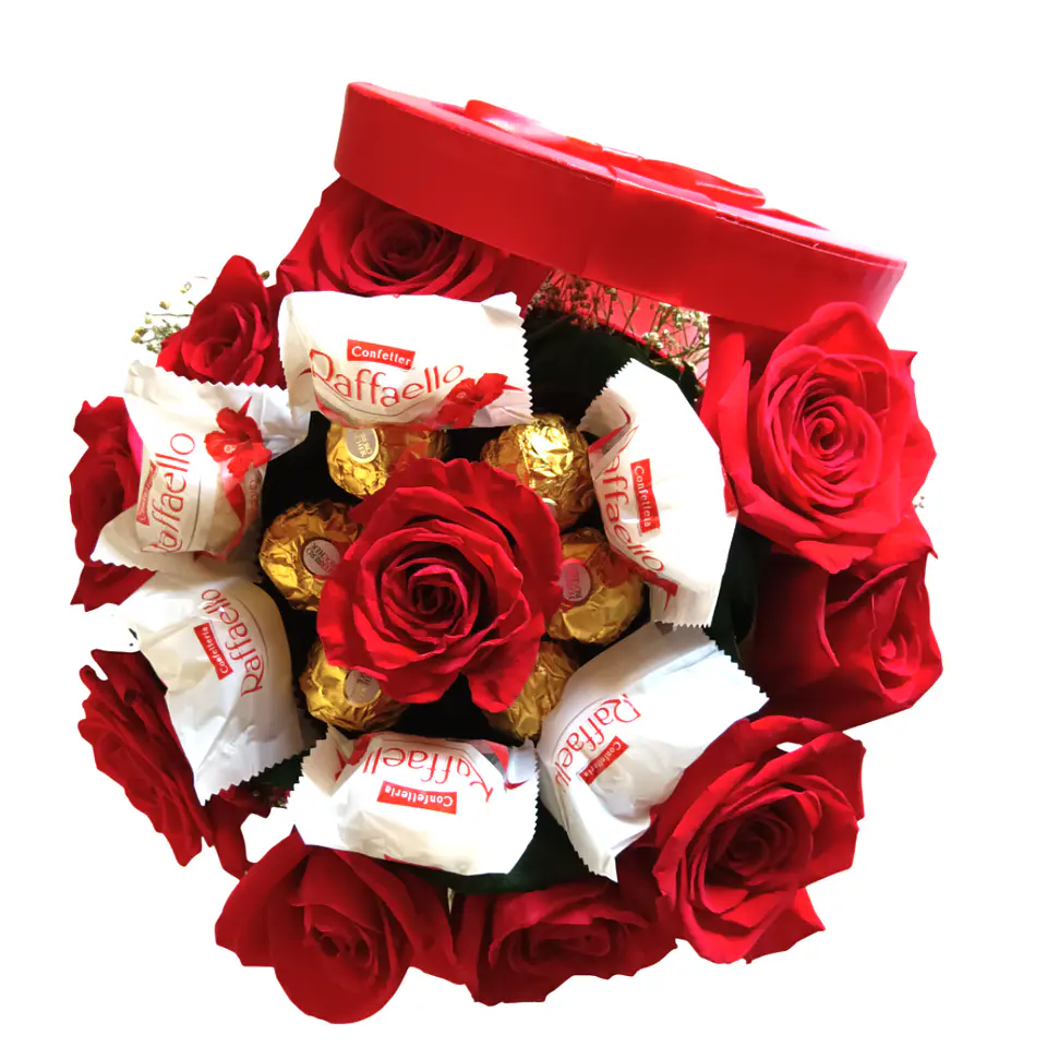 Caixa de Rosas com Bombons Mistos 3