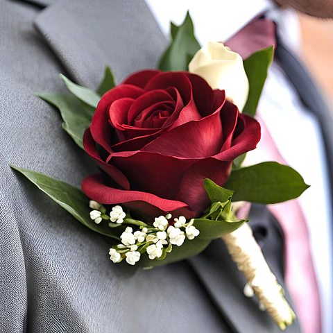 Flor de Lapela de Noivo Clássico