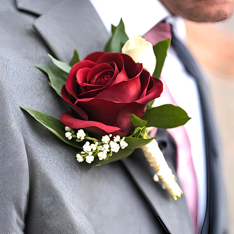 Flor de Lapela de Noivo Clássico