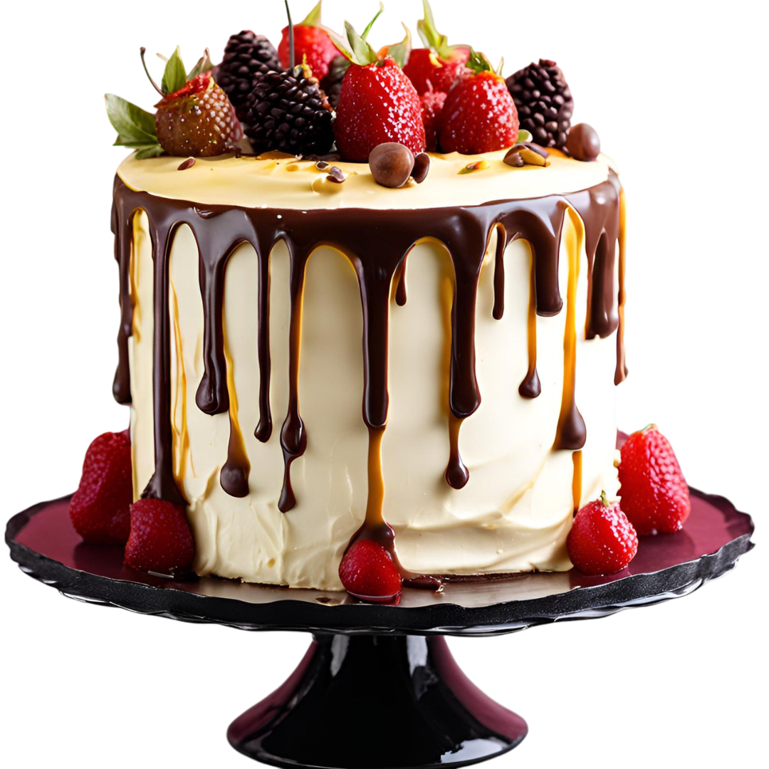 Drip Cake de Baunilha com Ganache de Chocolate 2