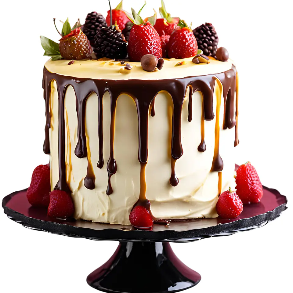 Drip Cake de Baunilha com Ganache de Chocolate 2