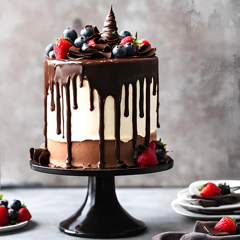 Drip Cake Red Velvet com Chocolate