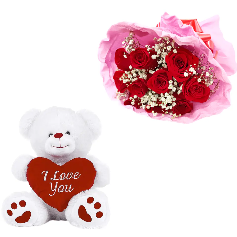 Pack Paixão (Rosas + Peluche) 3