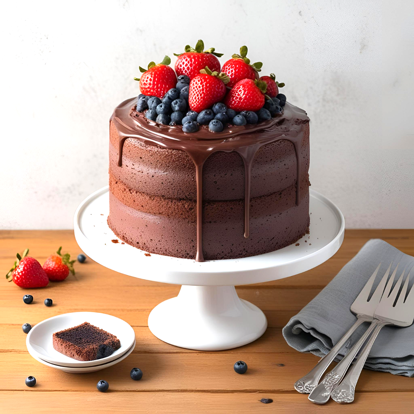 Bolo de Chocolate com Morangos 3