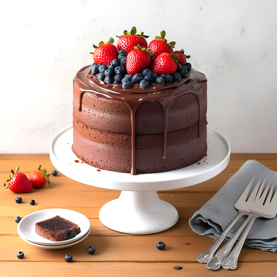 Bolo de Chocolate com Morangos 3